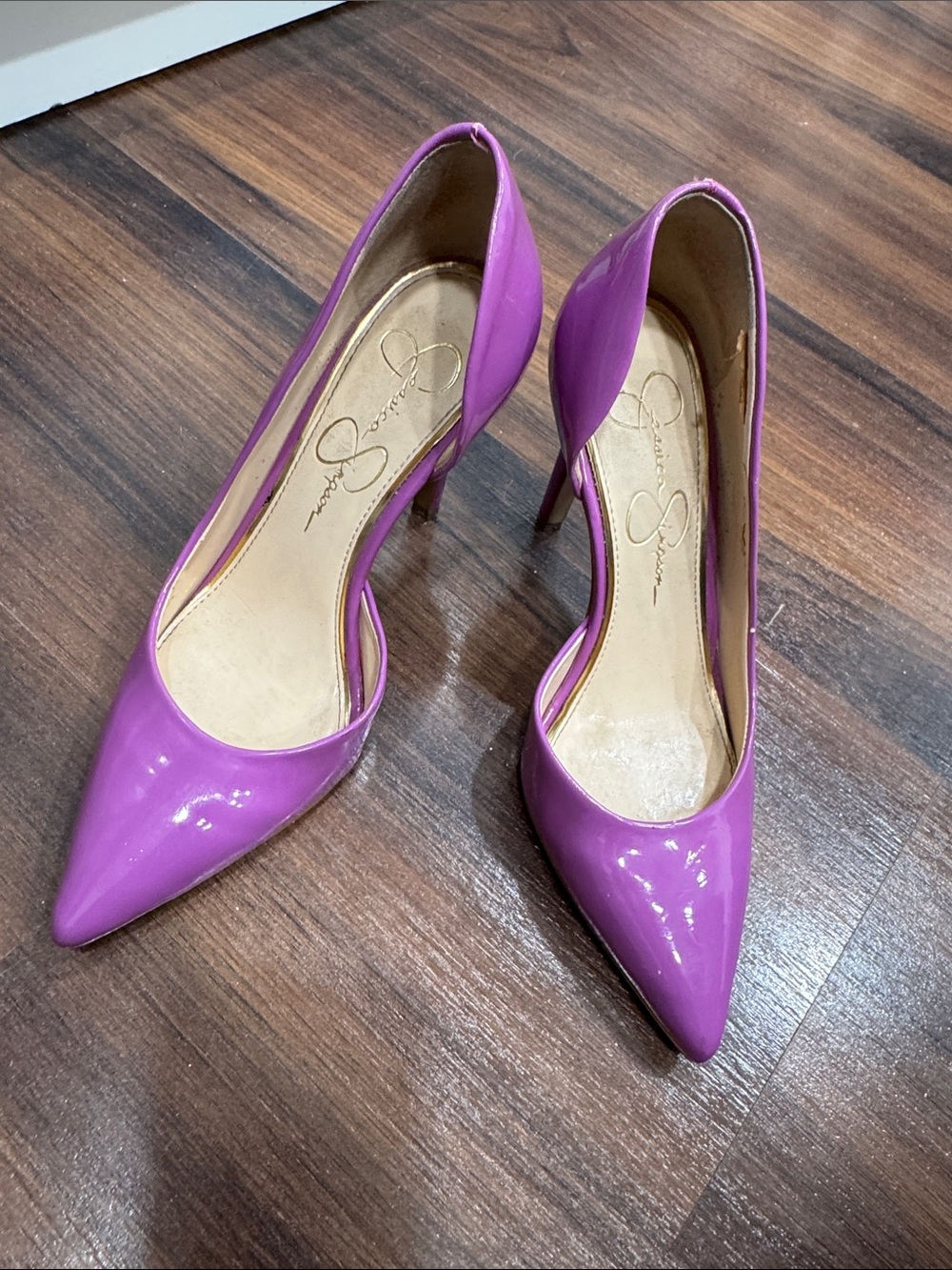 Jessica Simpson Bright Purple Patent Pointed-Toe Stilettos